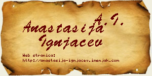 Anastasija Ignjačev vizit kartica